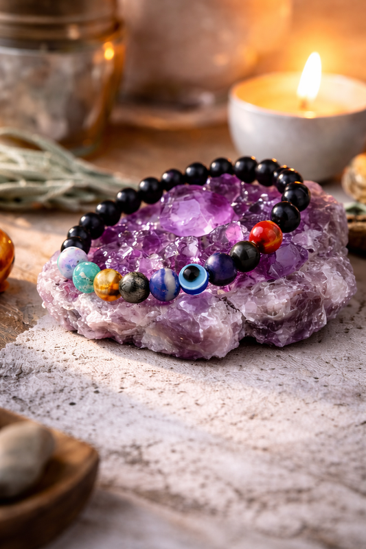 Super 9 Chakra Natural Stone Bracelet