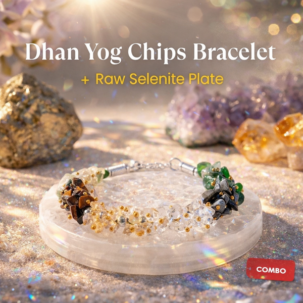 Dhan Sukh Chips Bracelet With Free Raw Selenite Plate