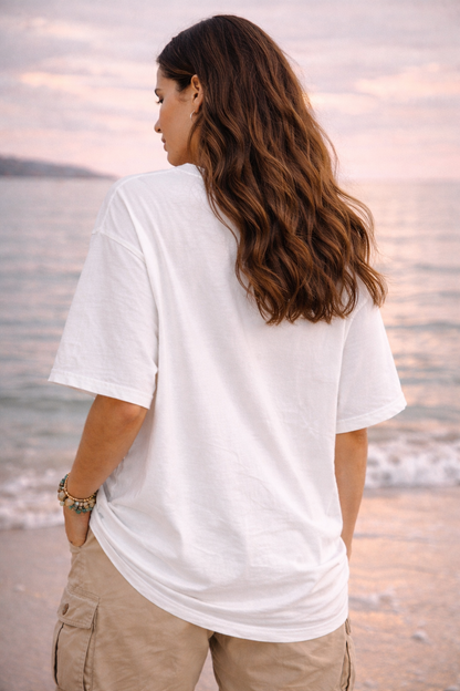 Astrologic India – Cosmic Energy Oversized T-Shirt for Women | Sun & Moon Graphic | Spiritual Aesthetic Tee