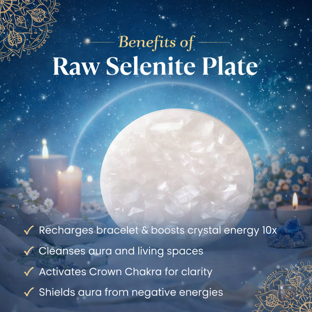 Raw Selenite Crystal Charging Plate