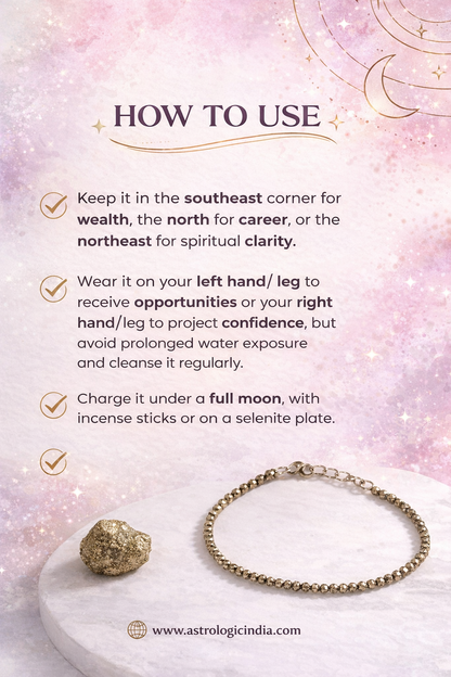 Raw Pyrite Anklet w/ Free Pyrite Stone + Selenite plate