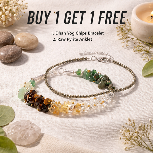 Combo - Dhan Yog Chips Bracelet + Pyrite Anklet (BUY 1 GET 1)