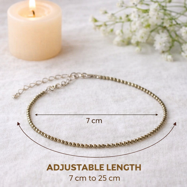 Mahalaxmi Raw Pyrite Anklet — Invite Lakshmi’s Abundance, Every Step
