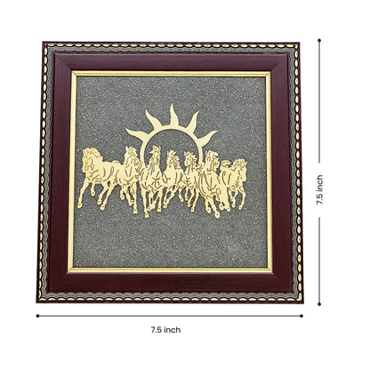 7 Horses Raw Pyrite Frame for Vastu & Prosperity