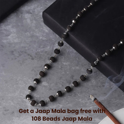 Karungali Malai Silver Cap Necklace