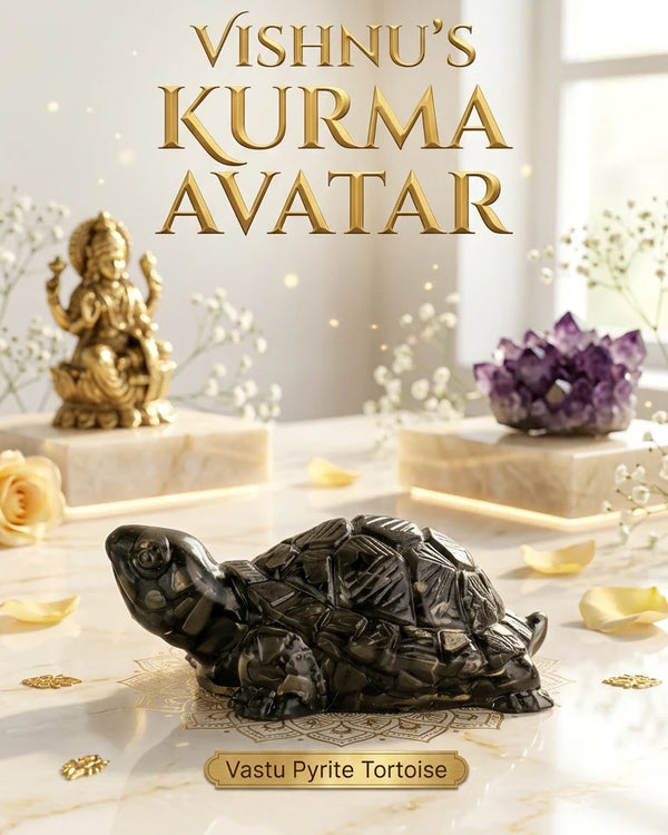 Dhan Raksha Pyrite Tortoise w/ Free Selenite Plate