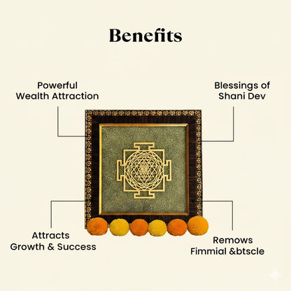 Siddh Shree Yantra on Raw Pyrite Frame