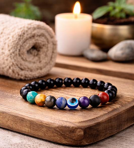 Super 9 Chakra Natural Stone Bracelet